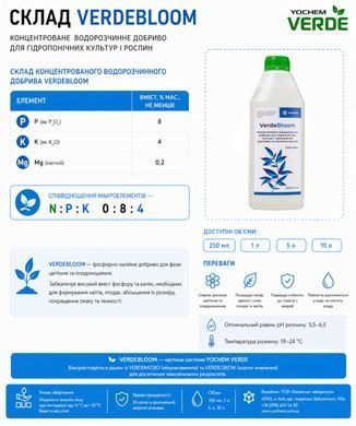 Концентроване водорозчинне добриво (1 л)  для гідропонічних культур і підживлення рослин VerdeBloom VerdeBloom-1L-1541N фото