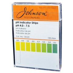 Індикаторні смужки на pH 4.0–7.5 JTP pH Indicator Strips (125.2C, 100 шт.)