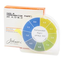 Индикаторные полоски с повышенным разрешением pH 4.0-8.0 JTP Comparator Paper (рулон 5 м)
